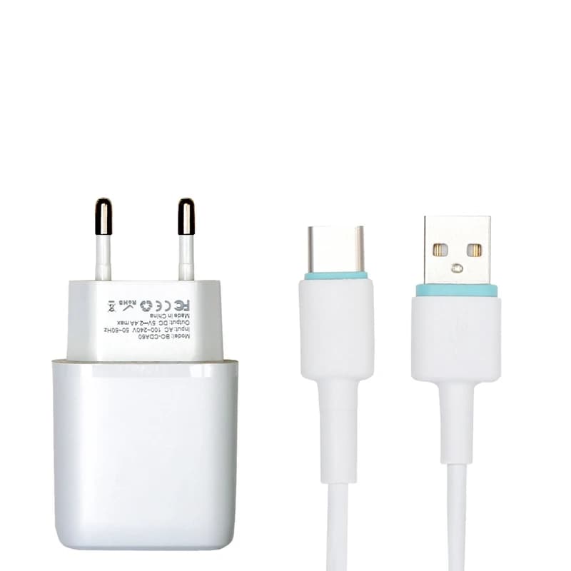 شارژر دیواری بوو (Bwoo) مدل CDA60C و کابل تبدیل USB-C