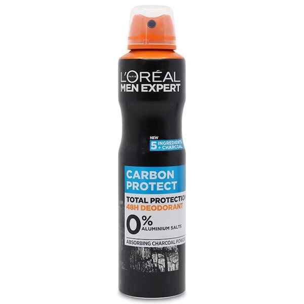 اسپری ضد تعریق مردانه لورال Loreal مدل Carbon Protect حجم 250 میل | بدون آلومینیوم