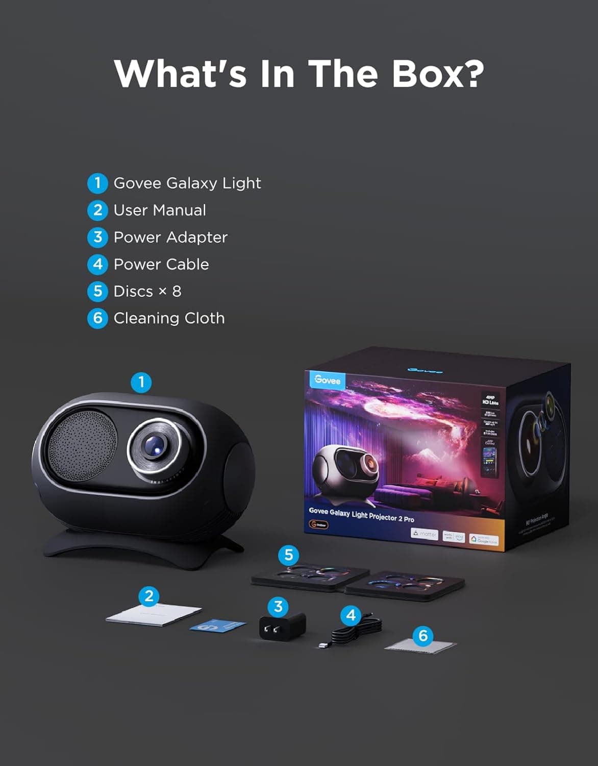 پروژکتور هوشمند کهکشانی Govee Galaxy Light Projector 2 Pro H609D — تصویر ۳