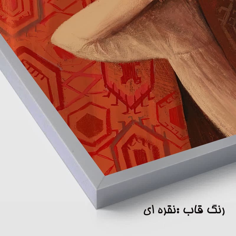 تابلو بکلیت طرح نقاشی چهره و اسب مدل SI-3344 فریم نقره ای مجموعه 3 عددی — تصویر ۴