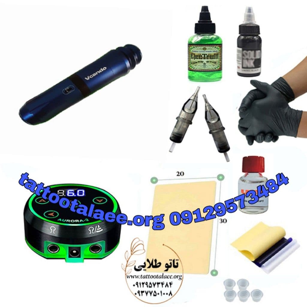 پک کامل دستگاه تاتو بدن پن راکت ویکاندو اصل با کارت گارانتی کد T477