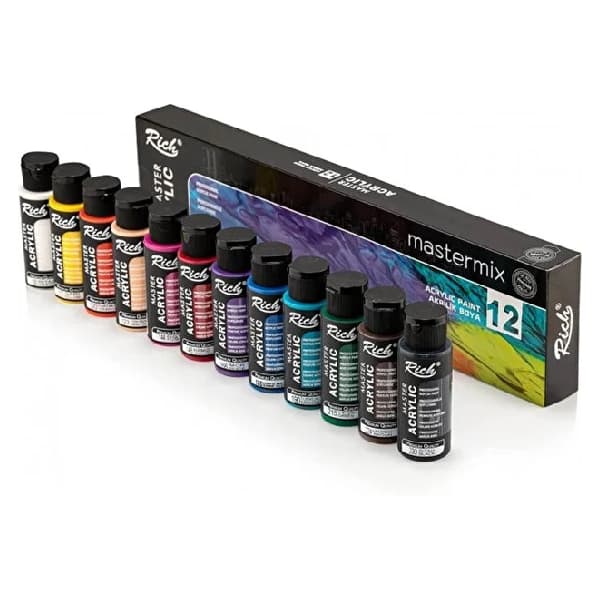رنگ اکریلیک 12 رنگ ریچ مدل Master Mix