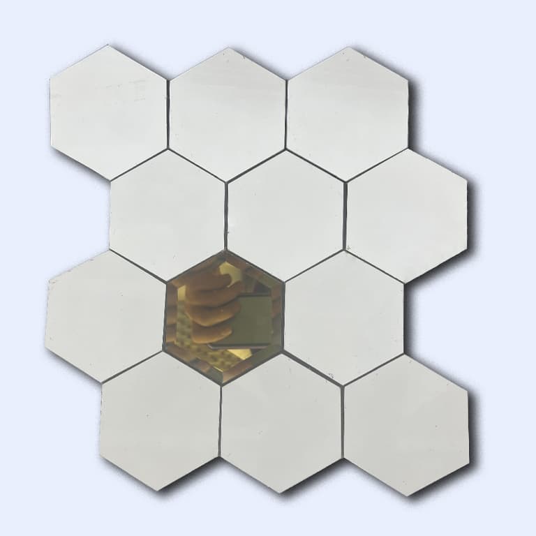 کاشی بین کابینتی پشت چسبی سفید طلایی 30 سانتی کد 16252