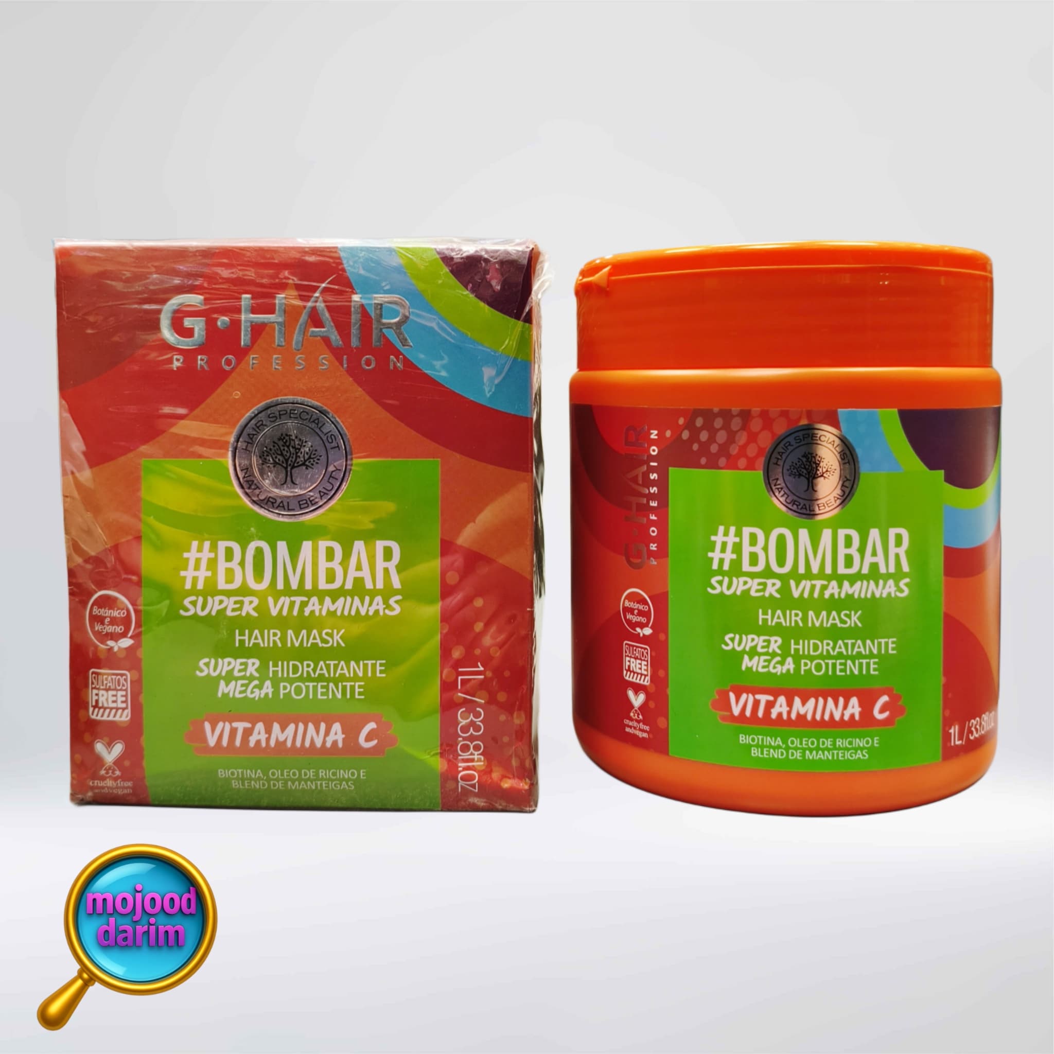 ماسک مو جی هیر ویتامین C بمبار اینوار حجم 1000 میلی لیتر | G-Hair — تصویر ۲