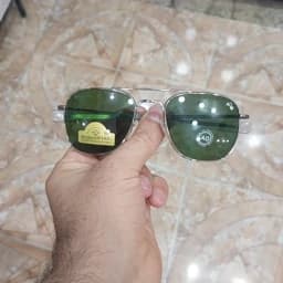 عینک آفتابی اسپرت مردانه و زنانه مارک آمریکن اپتیکال(Ao) شیشه سنگ نشکن(رنگ سبز فریم نقره ای) — تصویر ۳