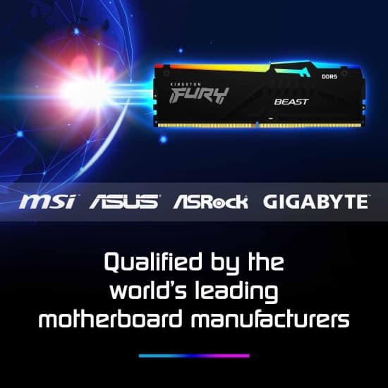 رم 32 گیگابایت DDR5 5600 کینگستون FURY Beast RGB Dual — تصویر ۱۲