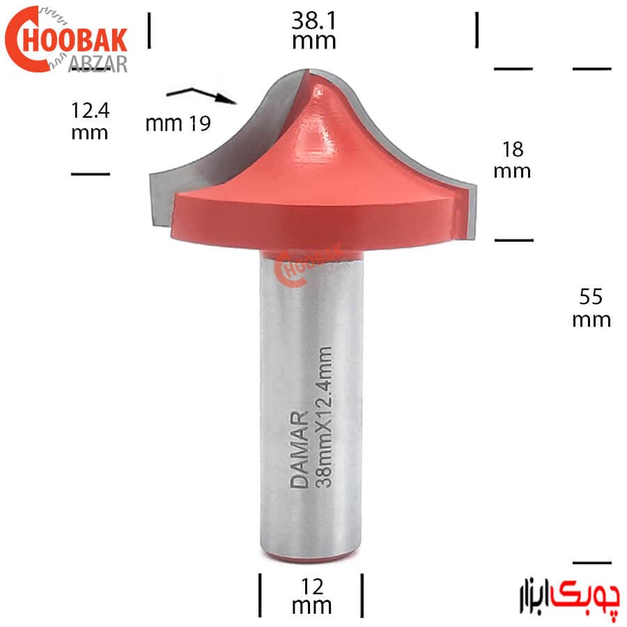 تیغ پروفیل ابرویی قطر 38.1mm دامار کد DM873814D — تصویر ۳