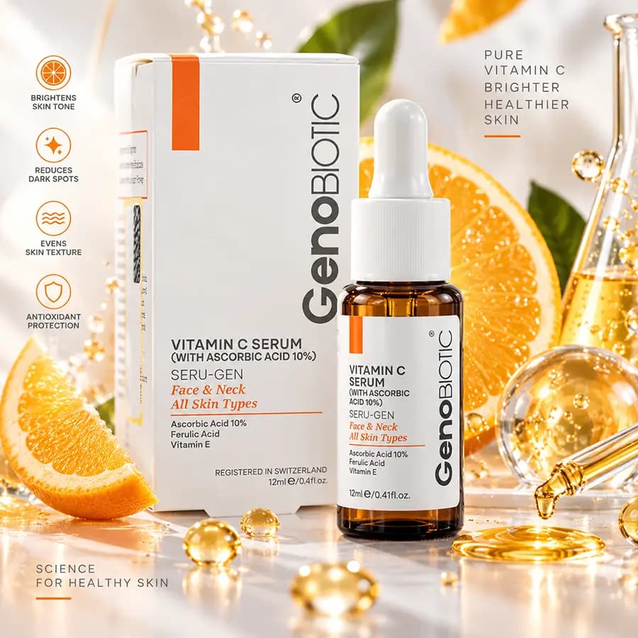 سرم ویتامین سی حاوی آسکوربیک اسید ژنوبایوتیک 12 میلی لیتر GenoBiotic — تصویر ۴