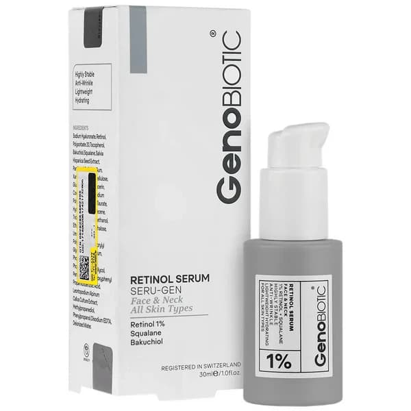 سرم رتینول صورت و گردن انواع پوست ژنوبایوتیک 30 میلی لیتر GenoBiotic — تصویر ۲
