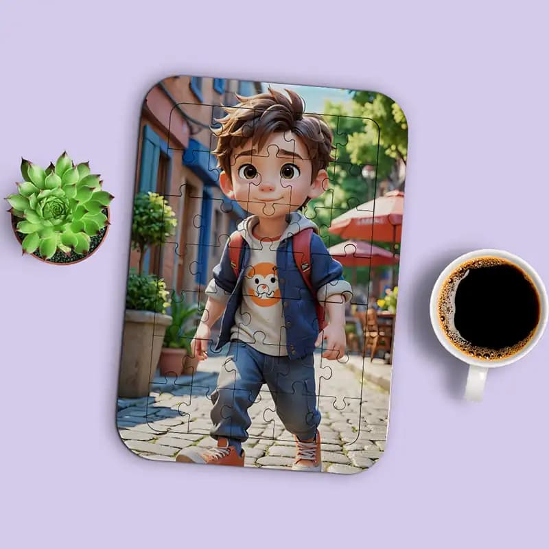 پازل چوبی طرح پسرک ماجراجو