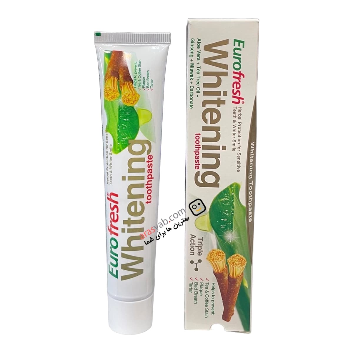 خمیردندان سفید کننده فارماسی Farmasi مدل یوروفرش Eurofresh حجم 50 گرم