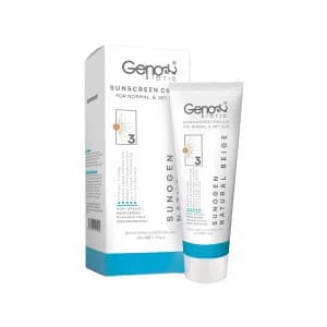 کرم ضدآفتاب بژ طبیعی SPF50 مناسب پوست خشک و معمولی ژنوبایوتیک 50 میلیلیتر GenoBiotic