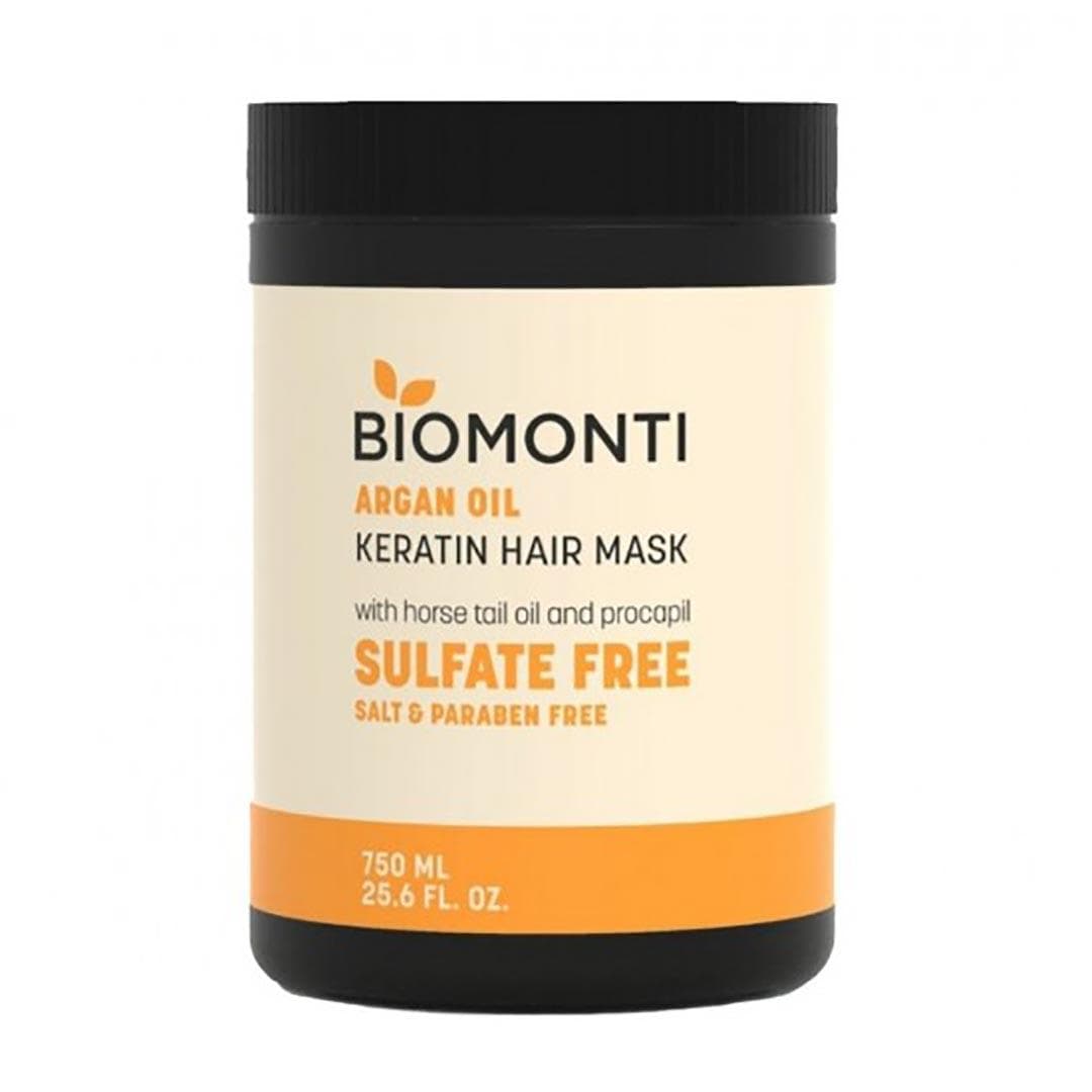 ماسک بدون سولفات بیومونتی Biomonti حاوی کلاژن و کراتین حجم 750 میل — تصویر ۴