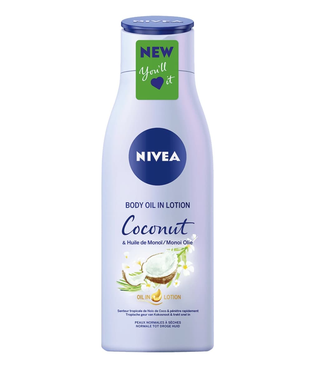 لوسیون بدن nivea نیوا حاوی روغن نارگیل و روغن مونوی حجم 200 میل