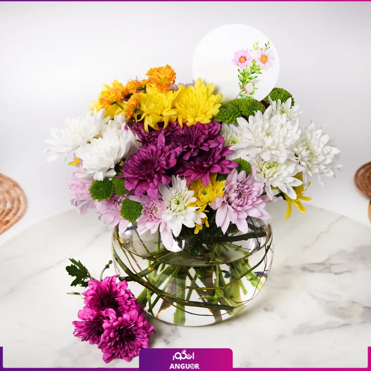 دسته گل داوودی رنگارنگ (طرح بین الملل ) — تصویر ۲
