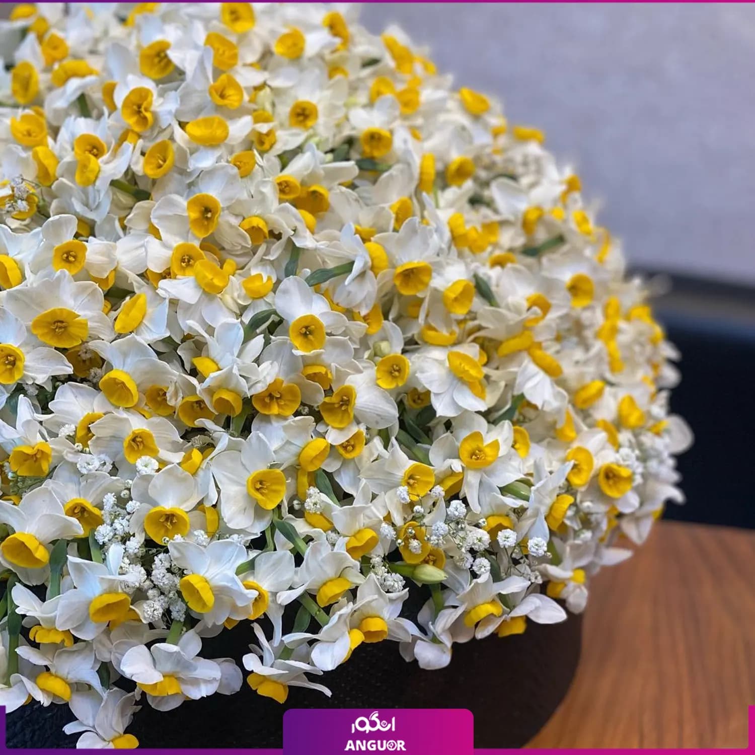 باکس گل نرگس 200 شاخه‌ای — تصویر ۴