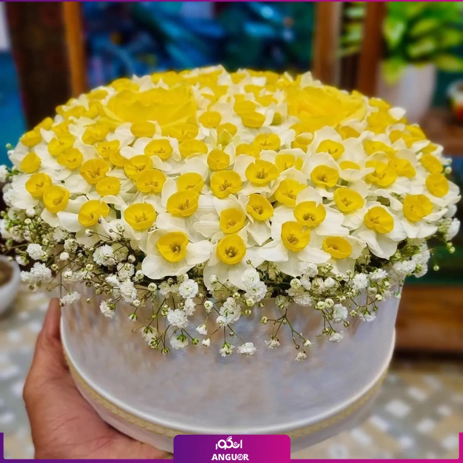 باکس گل نرگس و رز زرد — تصویر ۲