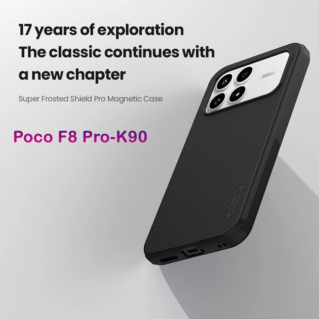 قاب ضدضربه مگنتی Redmi K90 مارک نیلکین مدل Super Frosted Shield Pro Magnetic — تصویر ۵