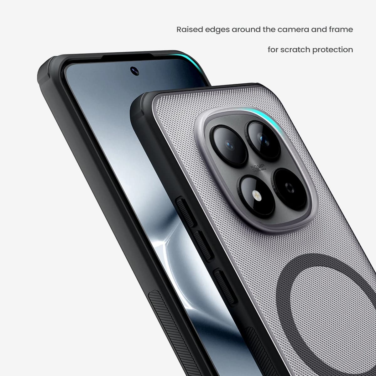 قاب ضدضربه دودی مگنتی Xiaomi Redmi Note 15 Pro Plus مارک نیلکین مدل Super Frosted Shield Pro Clear Magnetic — تصویر ۷
