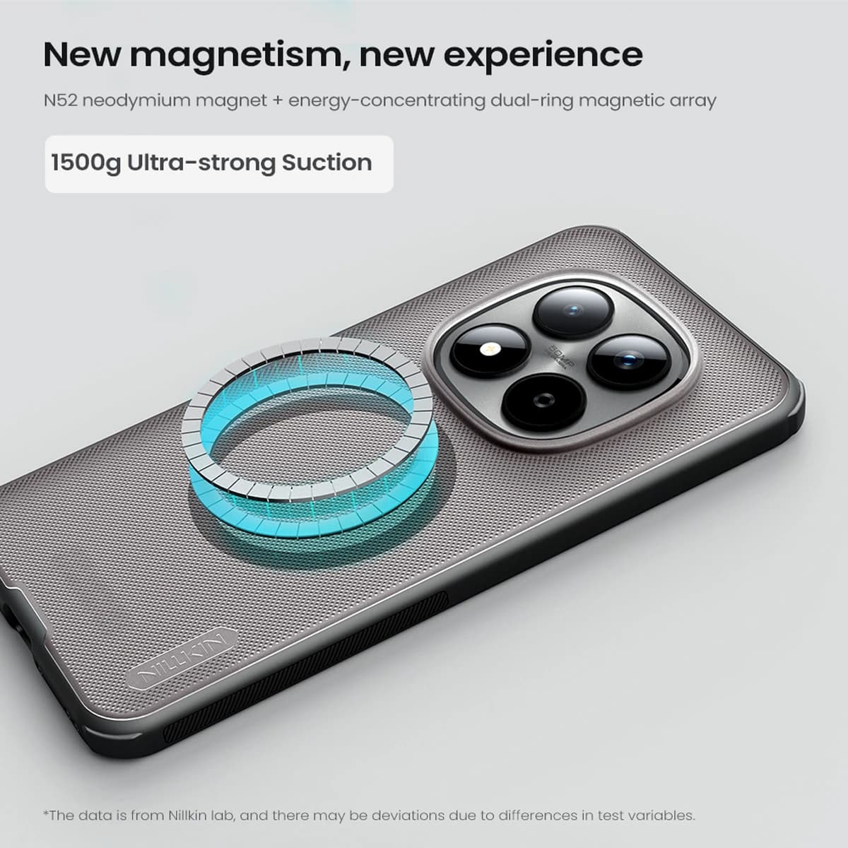 قاب ضدضربه دودی مگنتی Xiaomi Redmi Note 15 Pro Plus مارک نیلکین مدل Super Frosted Shield Pro Clear Magnetic — تصویر ۶