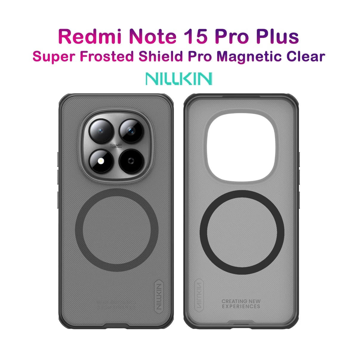 قاب ضدضربه دودی مگنتی Xiaomi Redmi Note 15 Pro Plus مارک نیلکین مدل Super Frosted Shield Pro Clear Magnetic — تصویر ۲