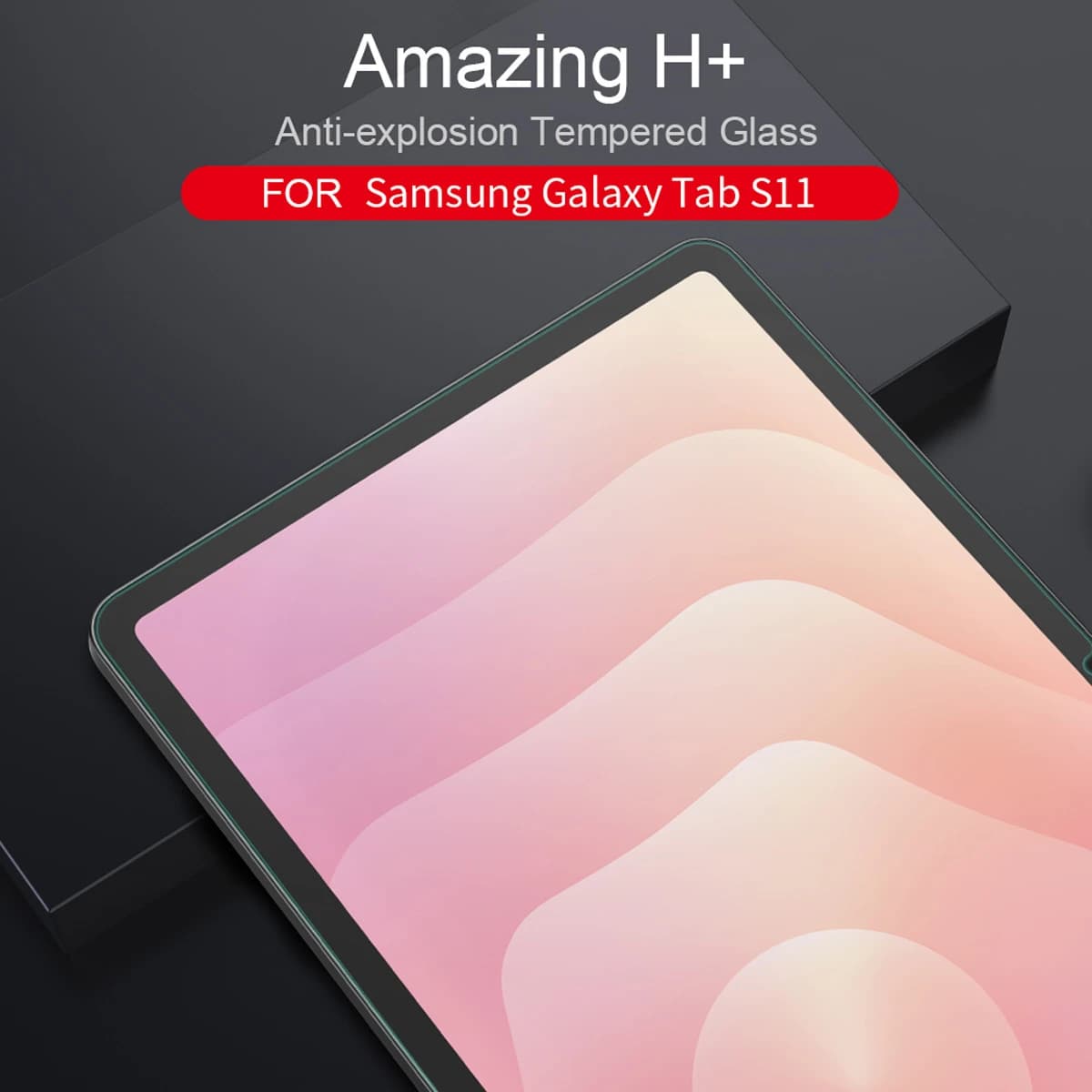 گلس شیشه ای نیلکین Samsung Galaxy Tab S11 ( 11 ) مارک نیلکین مدل H+ Anti-explosion — تصویر ۵