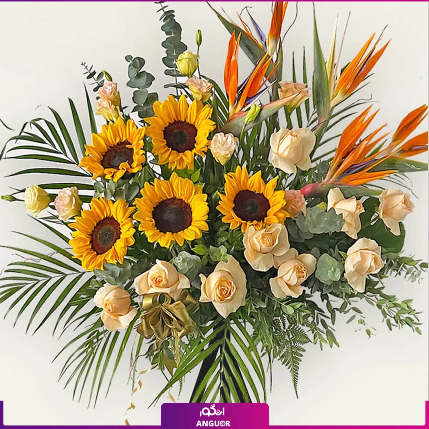 دسته گل قدی پایه‌دار ساده و شیک — تصویر ۳