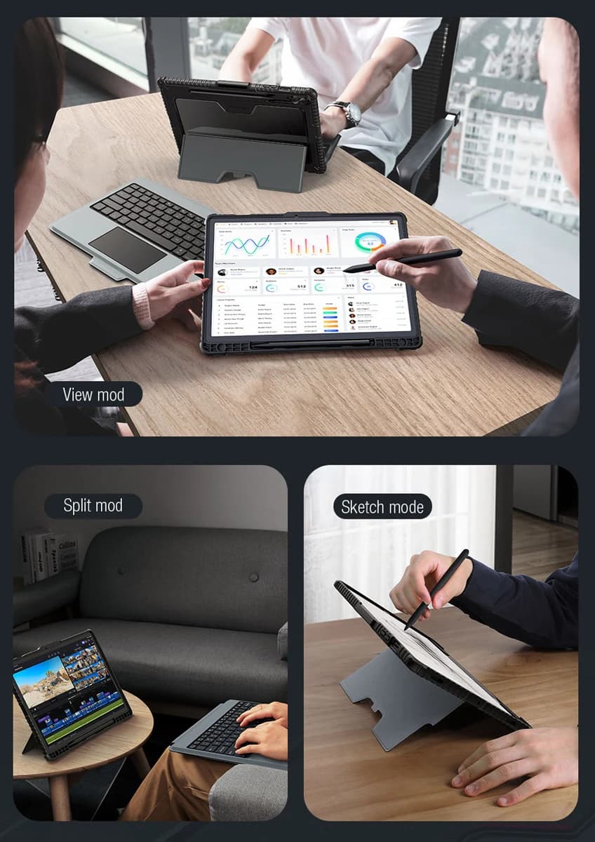 کیف کلاسوری Galaxy Tab S8 Plus با صفحه کلید بلوتوثی برند نیلکین مدل Bumper Combo — تصویر ۱۱