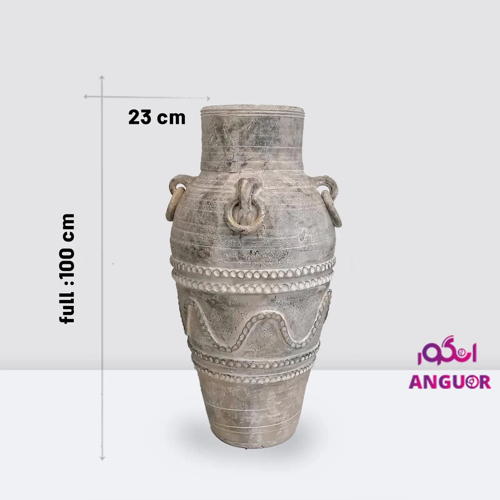 گلدان سفالی طرح کرم — تصویر ۳