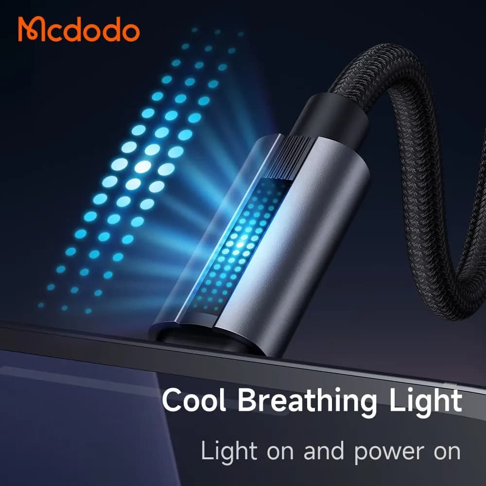 کابل شارژ 6آمپر 100وات USB-A به Type-C دارای نورپردازی LED طول 1.2 متر برند مک دودو مدل Mcdodo CA-5180 — تصویر ۶