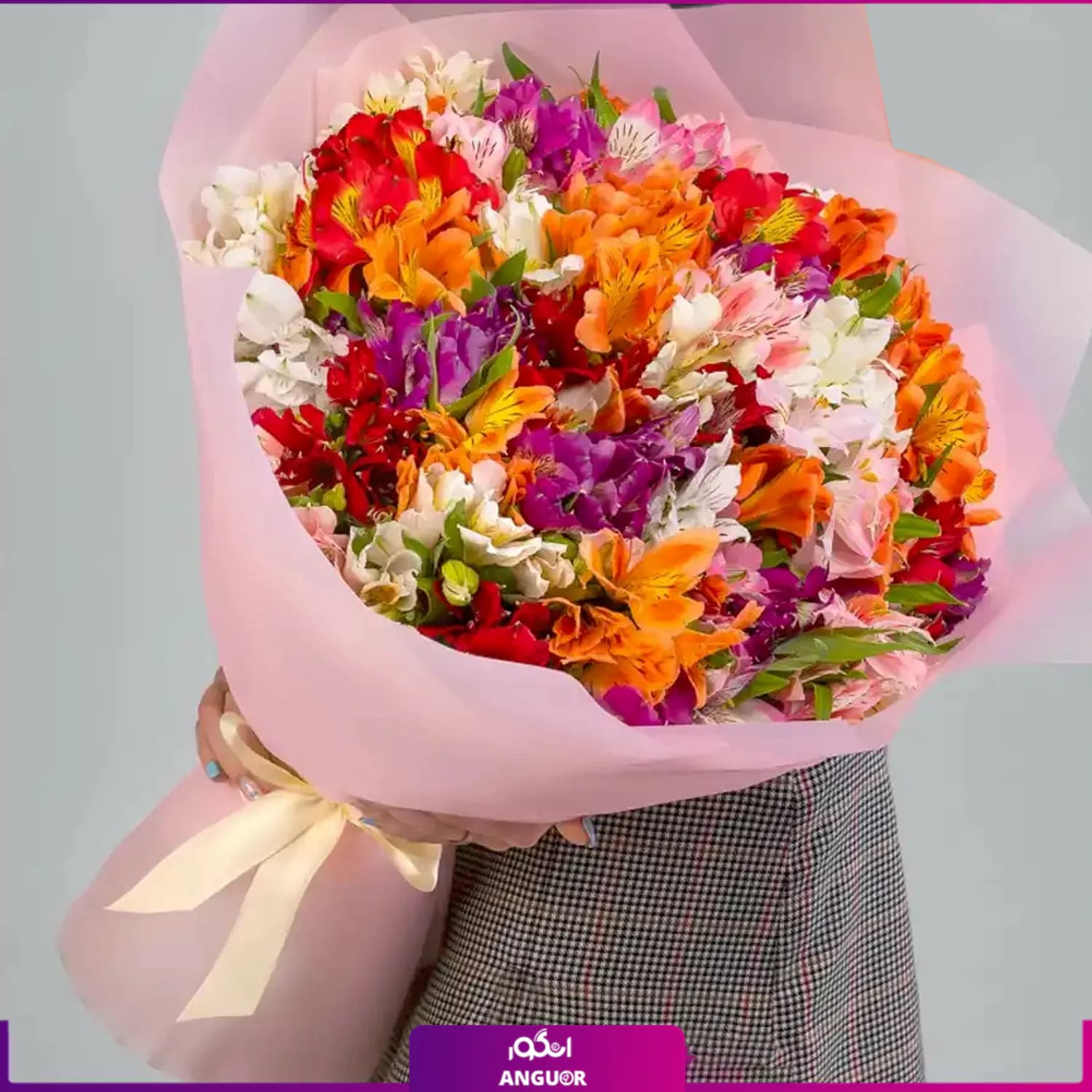 دسته گل آلسترومریا رنگی 55 شاخه
