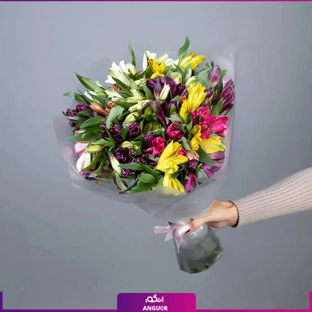 دسته گل آلسترومریا رنگارنگ (25 شاخه)