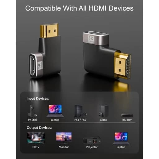 مبدل HDMI نر و ماده 8K با روکش طلای 24 عیار برندDuttek اورجینال امازون المان — تصویر ۱۲
