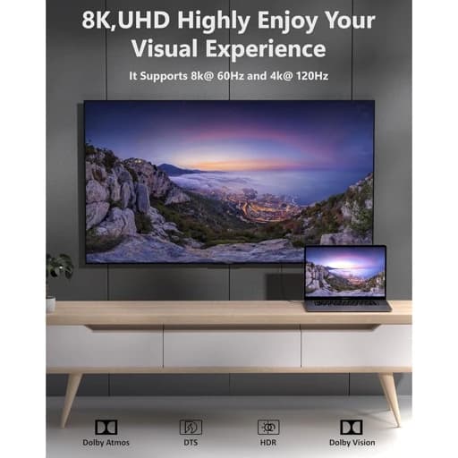 مبدل HDMI نر و ماده 8K با روکش طلای 24 عیار برندDuttek اورجینال امازون المان — تصویر ۵
