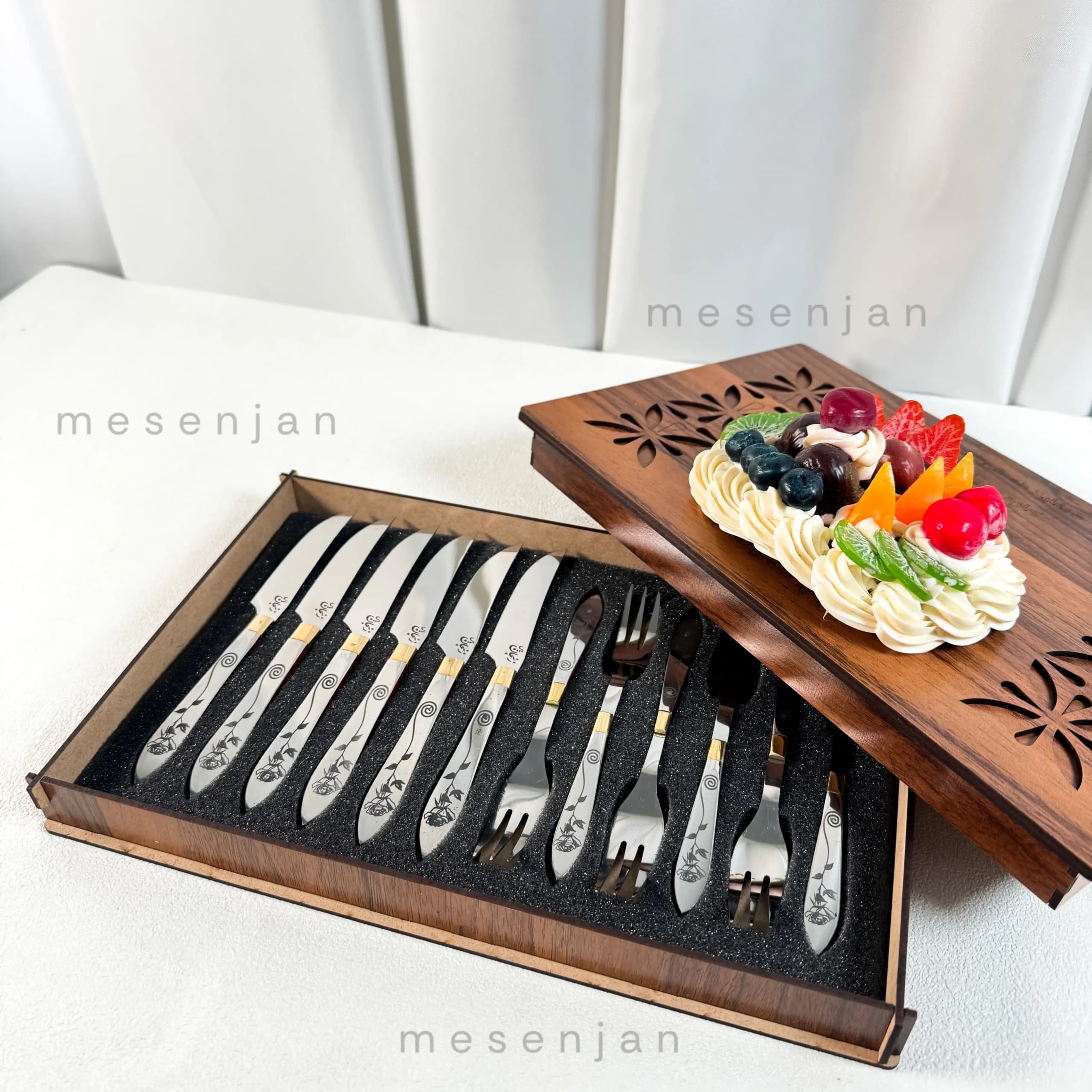 سرویس کارد و چنگال دسته زنجان (استیل ضد زنگ با دسته قلم‌کاری)