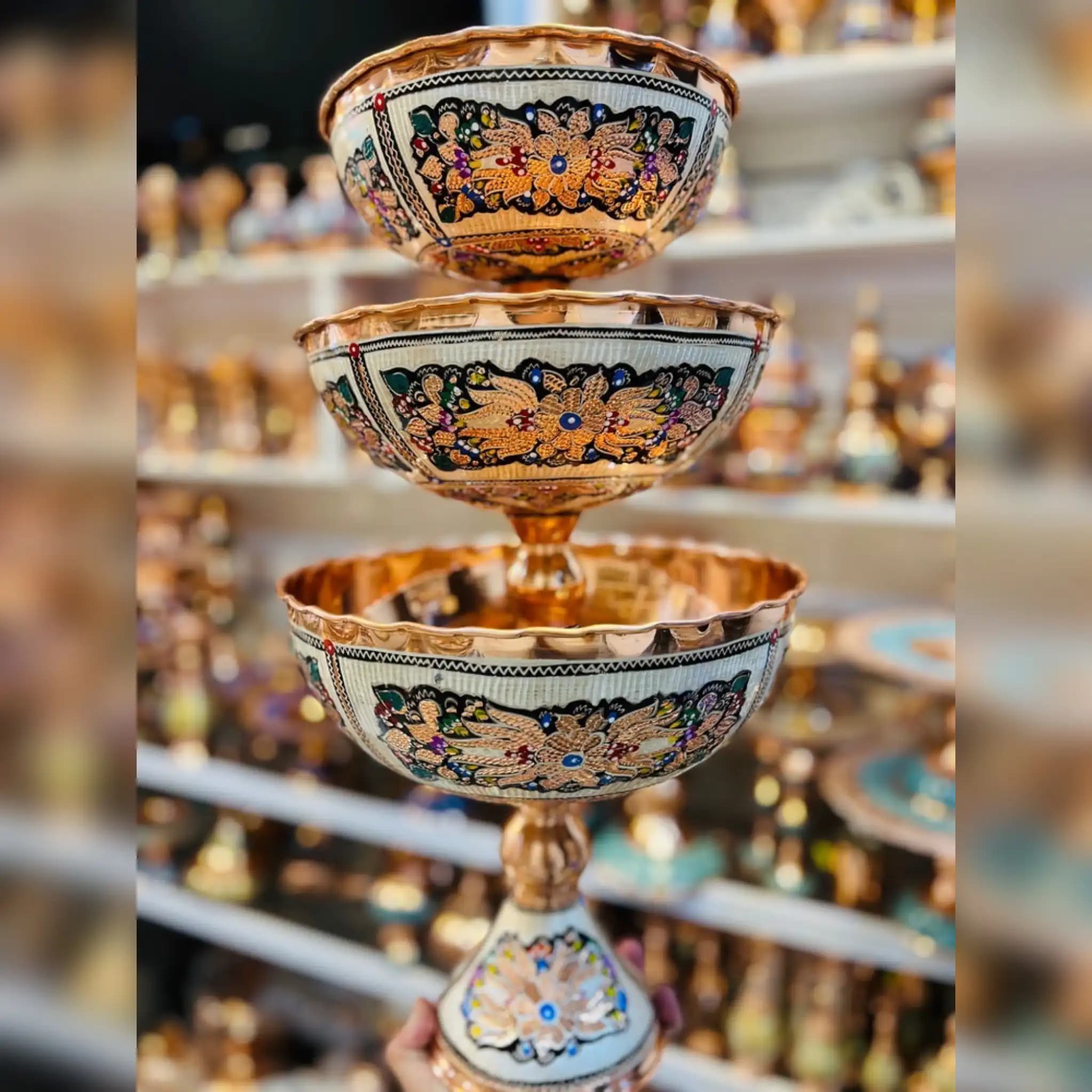 سرویس پذیرایی نقره کوب با نقش آبی — تصویر ۲