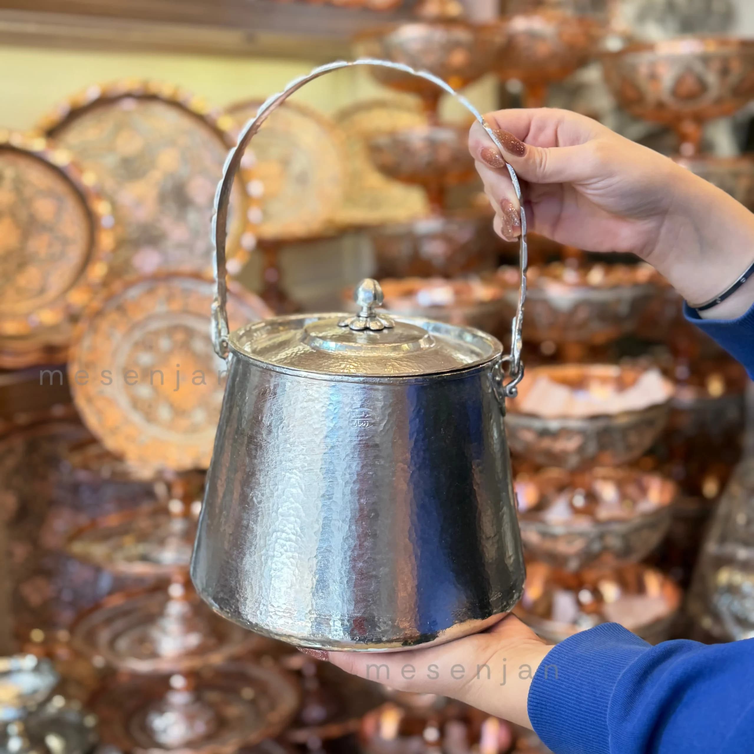 دیگ مسی قلع شده دست‌ساز | دیگ مسی سنتی مناسب پخت و پز سالم — تصویر ۲