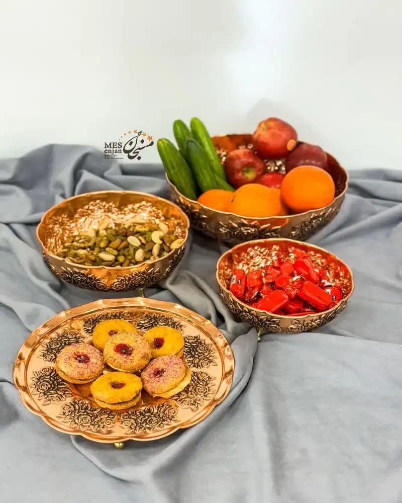 سرویس پذیرایی گلسا سه پایه مسی — تصویر ۲