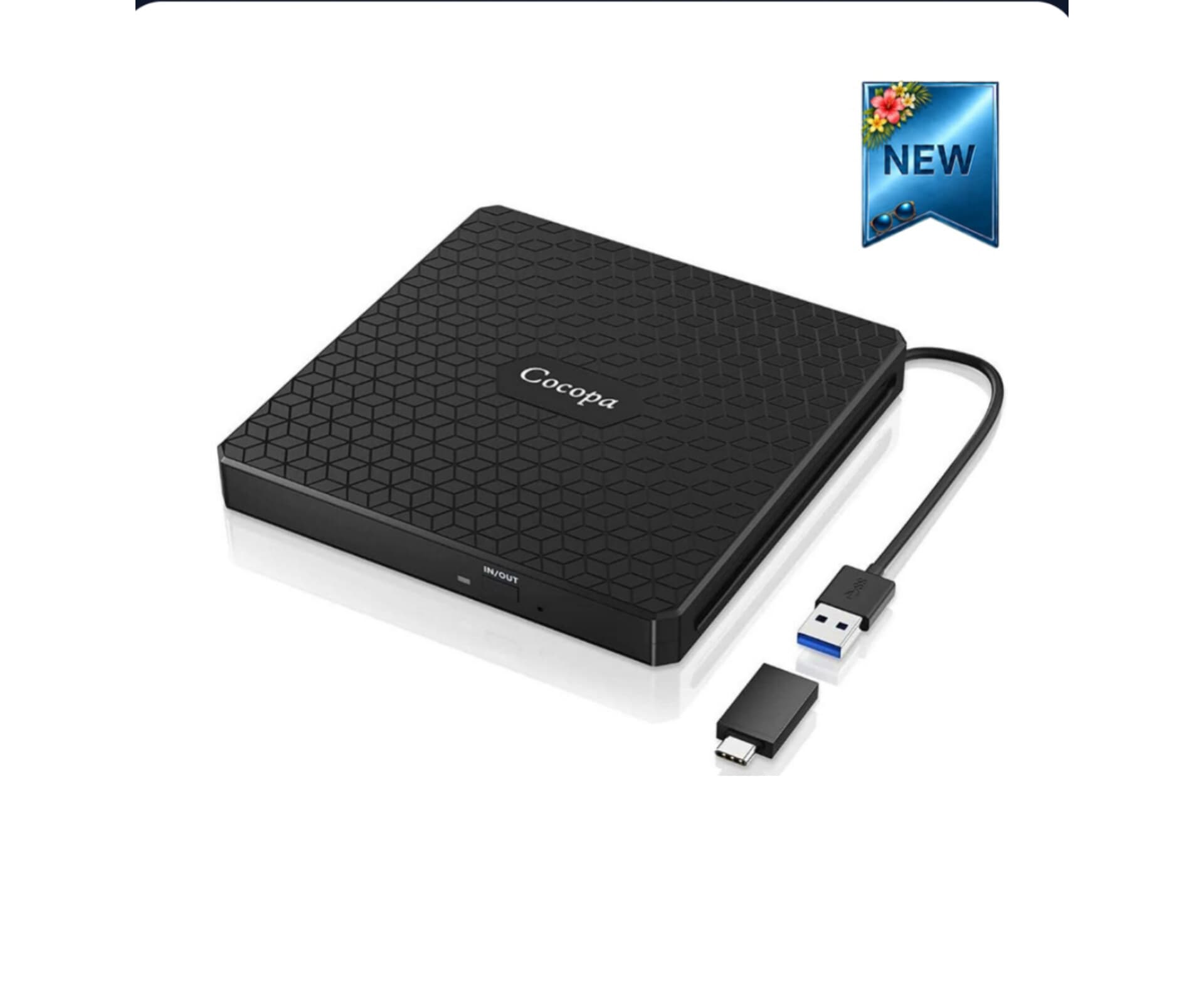 دی وی دی رایتر DVD اکسترنال USB 3 برند: ‎Cocopa اورجینال امازون المان
