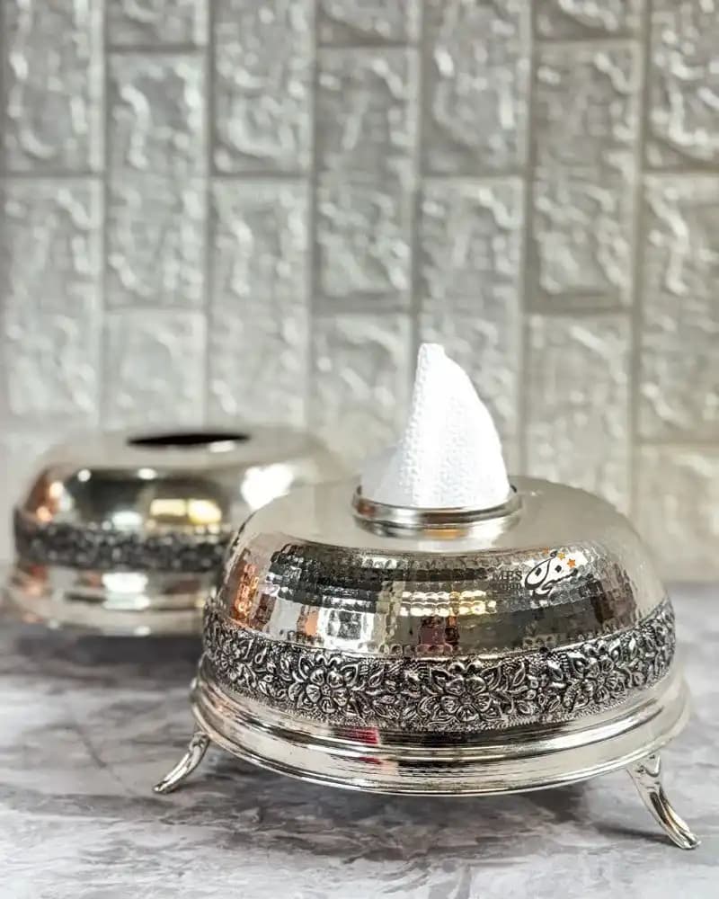 جا دستمالی سه پایه کوتاه مهتاب کروم