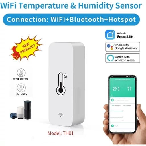 سنسور دما و رطوبت هوشمند وای فای Wifi اورجینال امازون المان — تصویر ۲