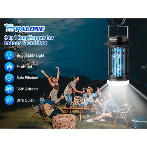 پشه و مگس کش برندPALONE شارژی با چراغ LED اورجینال امازون المان — تصویر ۹