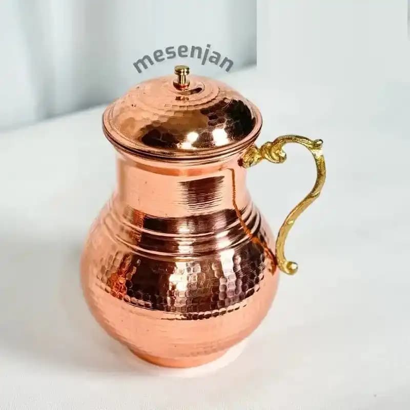پارچ درب دار مسی — تصویر ۴