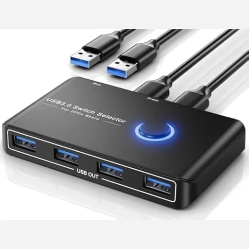 kvmسوئیچ USB 3 برای 2 کامپیوتر و4 دستگاه USB برند Jancane اورجینال امازون المان