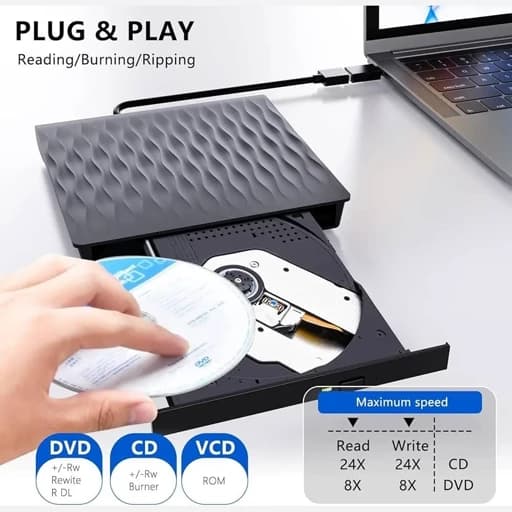 دی وی دی رایتر اکستنرالUSB3 نوع C اورجینال امازون المان — تصویر ۷