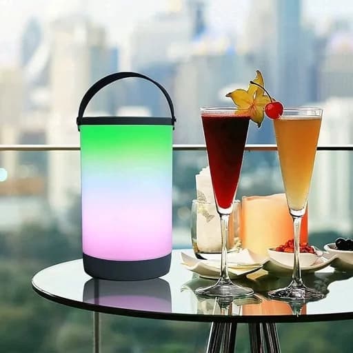 چراغ شارژی RGB لمسی با نورسفید و رقص نور ابشاری اورجینال امازون المان — تصویر ۱۱