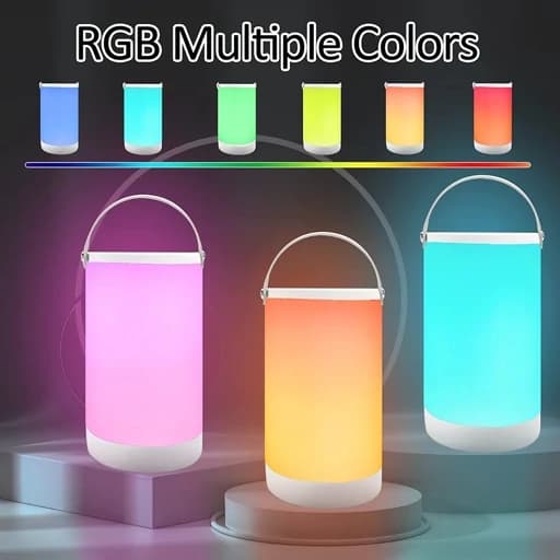 چراغ شارژی RGB لمسی با نورسفید و رقص نور ابشاری اورجینال امازون المان — تصویر ۴