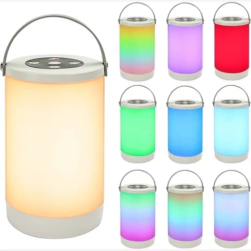 چراغ شارژی RGB لمسی با نورسفید و رقص نور ابشاری اورجینال امازون المان — تصویر ۲