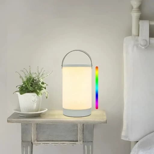 چراغ شارژی RGB لمسی با نورسفید و رقص نور ابشاری اورجینال امازون المان — تصویر ۹