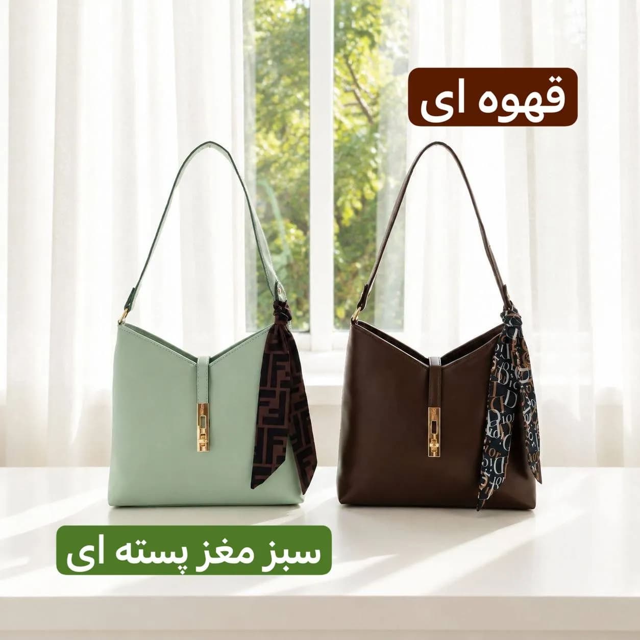 کیف زنانه چرم مصنوعی رسمی و روزمره مدل زیپ و قفل دار — تصویر ۷